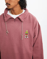 Vintage Looney Tunes Marvin the Martian Quarter Zip Sweatshirt <br>L