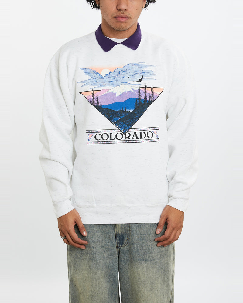 90s Colorado Wildlife Collared Sweatshirt <br>L