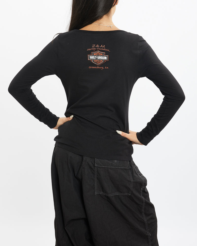 Vintage Harley Davidson Long Sleeve Tee <br>S , The Real Deal , newtown, sydney, australia, thrift store, opshop, preloved, secondhand, sustainable, retro, antique, 70s, 80s, 90s, 2000s, 00s, fashion, clothing, streetwear, trendy, garment, style, boutique, store, shop, archive, sale, cheap, best, top