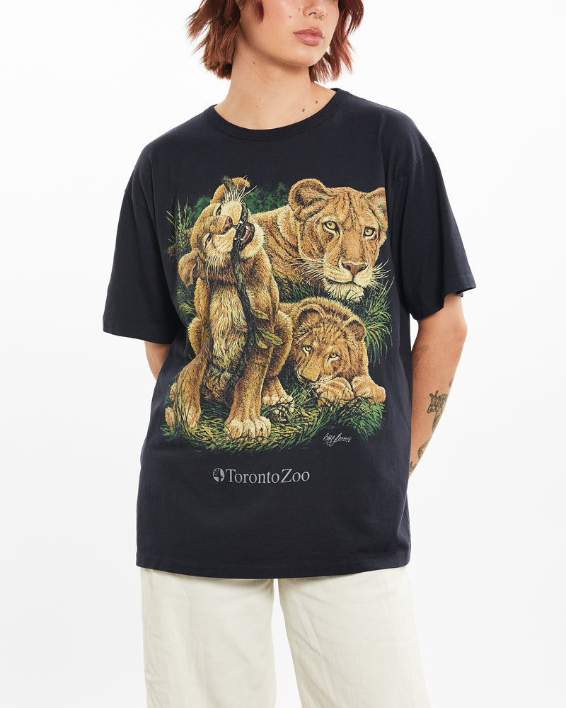 Vintage 90s Toronto Zoo Lion Wildlife Tee <br>M , The Real Deal , newtown, sydney, australia, thrift store, opshop, preloved, secondhand, sustainable, retro, antique, 70s, 80s, 90s, 2000s, 00s, fashion, clothing, streetwear, trendy, garment, style, boutique, store, shop, archive, sale, cheap, best, top