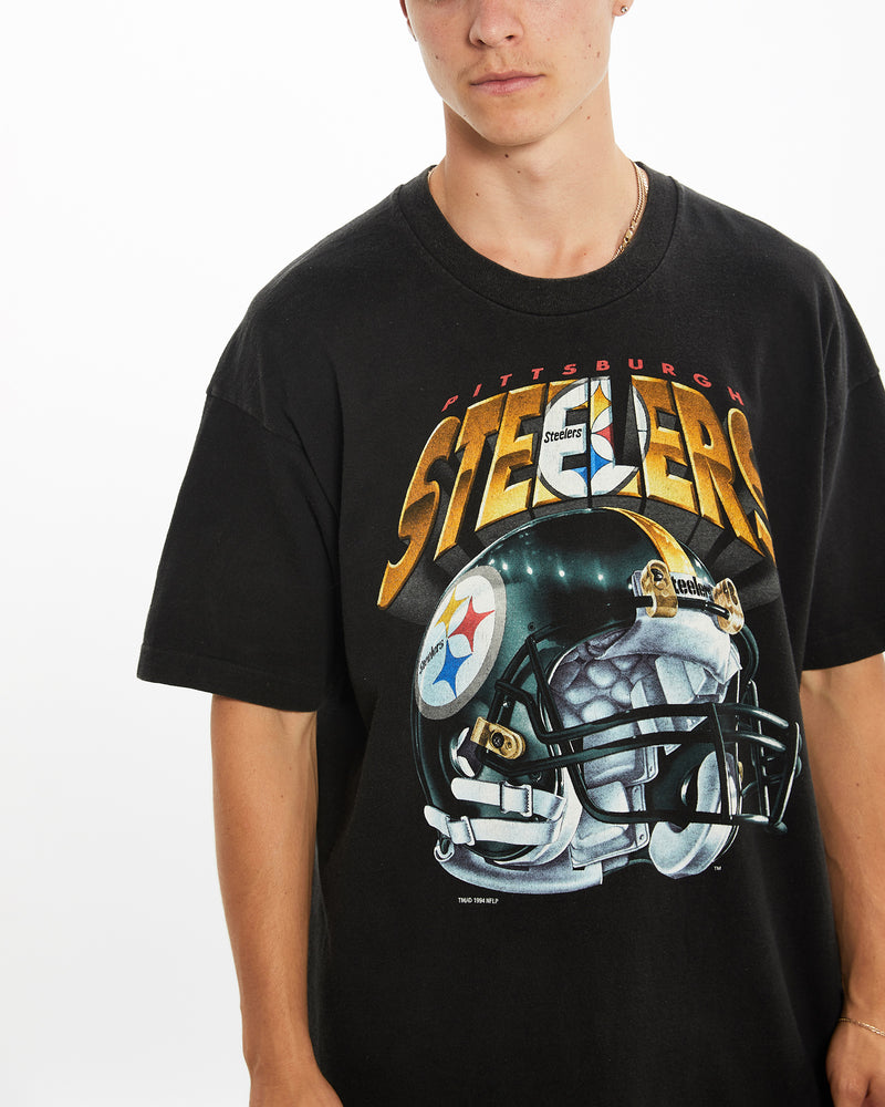 Vintage 1994 NFL Pittsburgh Steelers Tee <br>L , The Real Deal , newtown, sydney, australia, thrift store, opshop, preloved, secondhand, sustainable, retro, antique, 70s, 80s, 90s, 2000s, 00s, fashion, clothing, streetwear, trendy, garment, style, boutique, store, shop, archive, sale, cheap, best, top