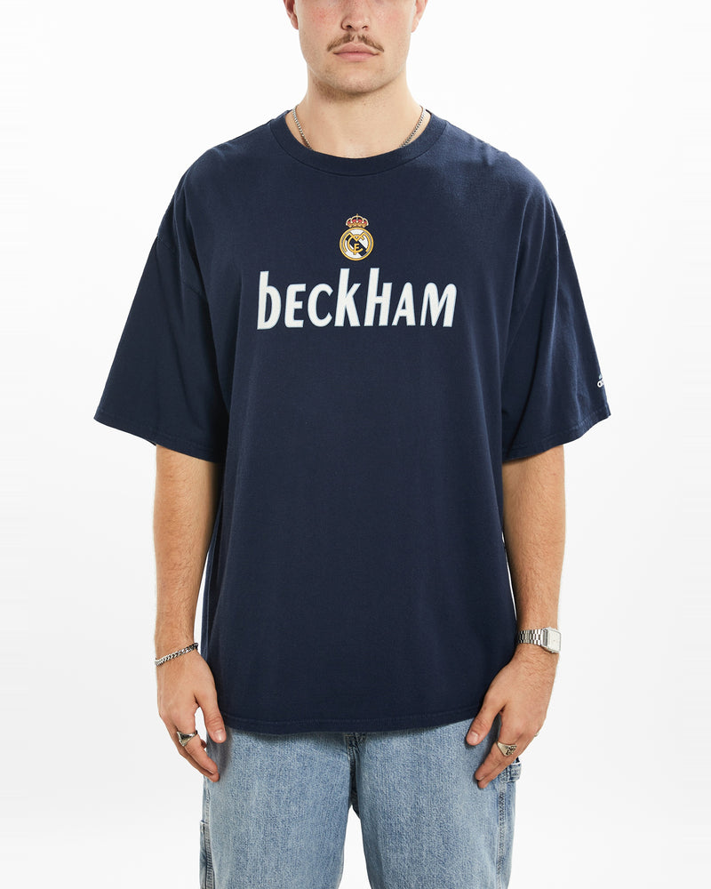 Vintage Adidas Real Madrid CF David Beckham Tee <br>XL , The Real Deal , newtown, sydney, australia, thrift store, opshop, preloved, secondhand, sustainable, retro, antique, 70s, 80s, 90s, 2000s, 00s, fashion, clothing, streetwear, trendy, garment, style, boutique, store, shop, archive, sale, cheap, best, top