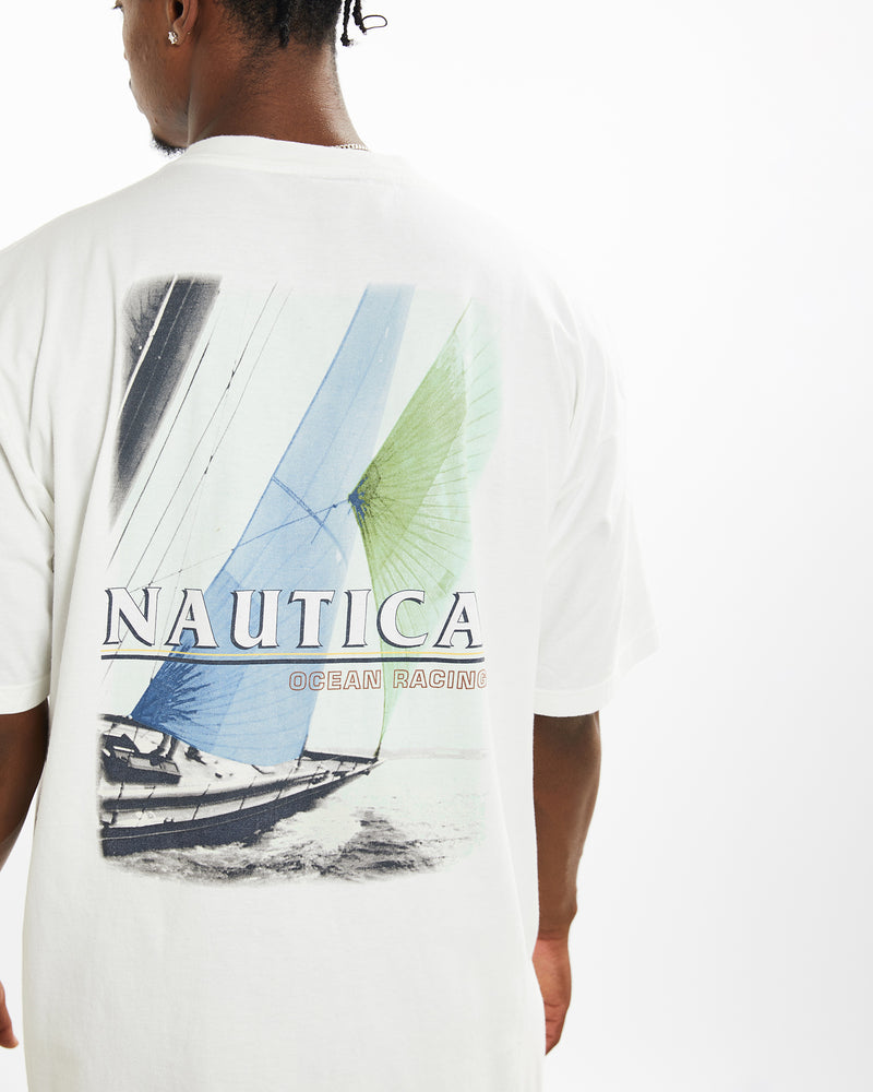 Vintage 90s Nautica Ocean Racing Tee <br>XL , The Real Deal , newtown, sydney, australia, thrift store, opshop, preloved, secondhand, sustainable, retro, antique, 70s, 80s, 90s, 2000s, 00s, fashion, clothing, streetwear, trendy, garment, style, boutique, store, shop, archive, sale, cheap, best, top