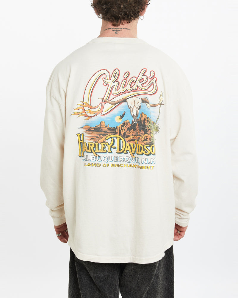 Vintage 1998 Harley Davidson Henley Long Sleeve Tee <br>L , The Real Deal , newtown, sydney, australia, thrift store, opshop, preloved, secondhand, sustainable, retro, antique, 70s, 80s, 90s, 2000s, 00s, fashion, clothing, streetwear, trendy, garment, style, boutique, store, shop, archive, sale, cheap, best, top