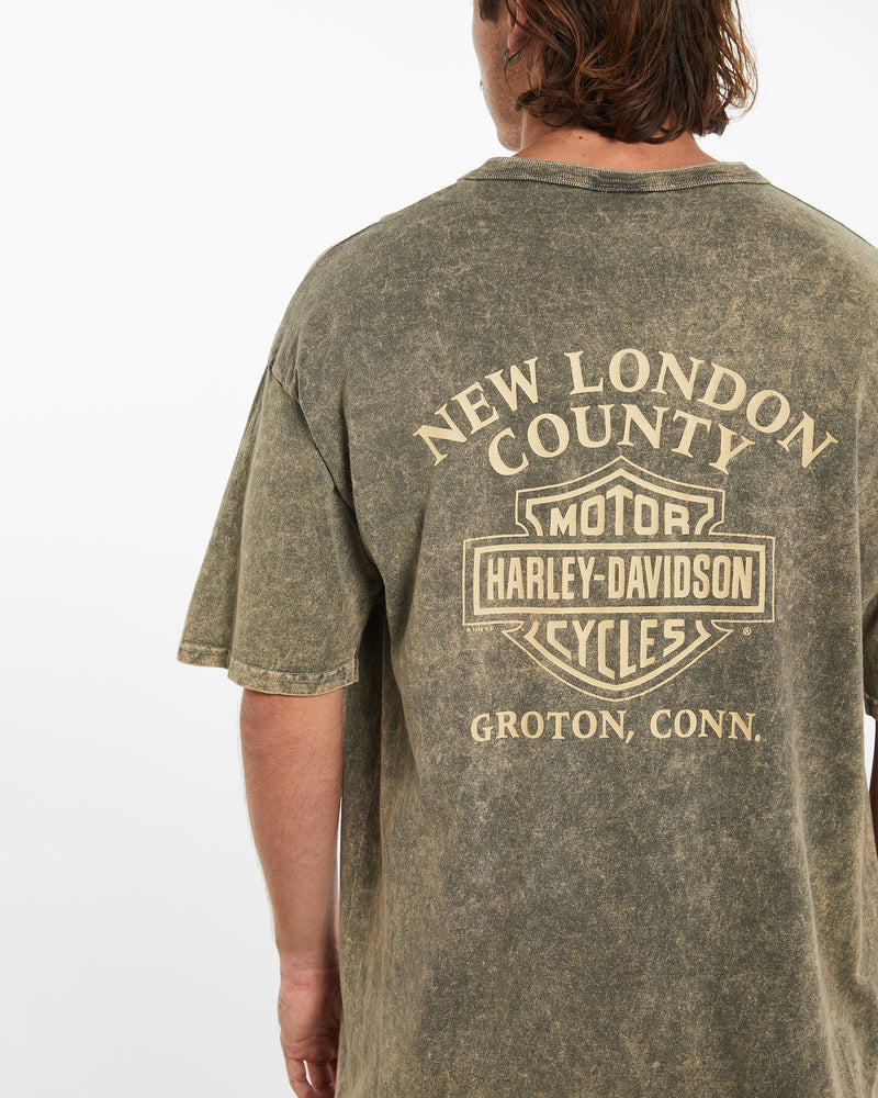 Vintage 1999 Harley Davidson Henley Tee <br>XXL , The Real Deal , newtown, sydney, australia, thrift store, opshop, preloved, secondhand, sustainable, retro, antique, 70s, 80s, 90s, 2000s, 00s, fashion, clothing, streetwear, trendy, garment, style, boutique, store, shop, archive, sale, cheap, best, top