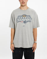 Vintage NFL New England Patriots Super Bowl Tee <br>XL , The Real Deal , newtown, sydney, australia, thrift store, opshop, preloved, secondhand, sustainable, retro, antique, 70s, 80s, 90s, 2000s, 00s, fashion, clothing, streetwear, trendy, garment, style, boutique, store, shop, archive, sale, cheap, best, top