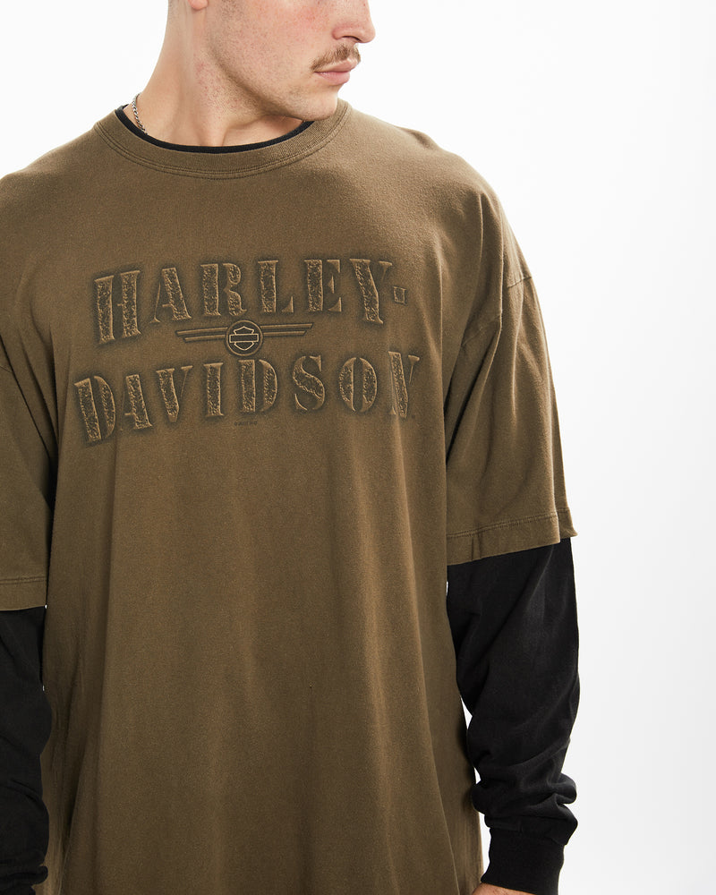 Vintage Harley Davidson Long Sleeve Tee <br>XL , The Real Deal , newtown, sydney, australia, thrift store, opshop, preloved, secondhand, sustainable, retro, antique, 70s, 80s, 90s, 2000s, 00s, fashion, clothing, streetwear, trendy, garment, style, boutique, store, shop, archive, sale, cheap, best, top