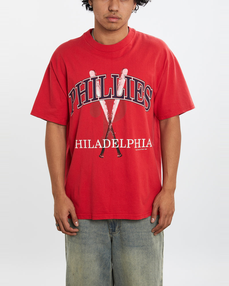 Vintage 1998 MLB Philadelphia Phillies Tee <br>L , The Real Deal , newtown, sydney, australia, thrift store, opshop, preloved, secondhand, sustainable, retro, antique, 70s, 80s, 90s, 2000s, 00s, fashion, clothing, streetwear, trendy, garment, style, boutique, store, shop, archive, sale, cheap, best, top