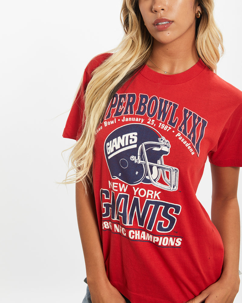 Vintage 1987 NFL New York Giants Super Bowl Tee <br>XS , The Real Deal , newtown, sydney, australia, thrift store, opshop, preloved, secondhand, sustainable, retro, antique, 70s, 80s, 90s, 2000s, 00s, fashion, clothing, streetwear, trendy, garment, style, boutique, store, shop, archive, sale, cheap, best, top