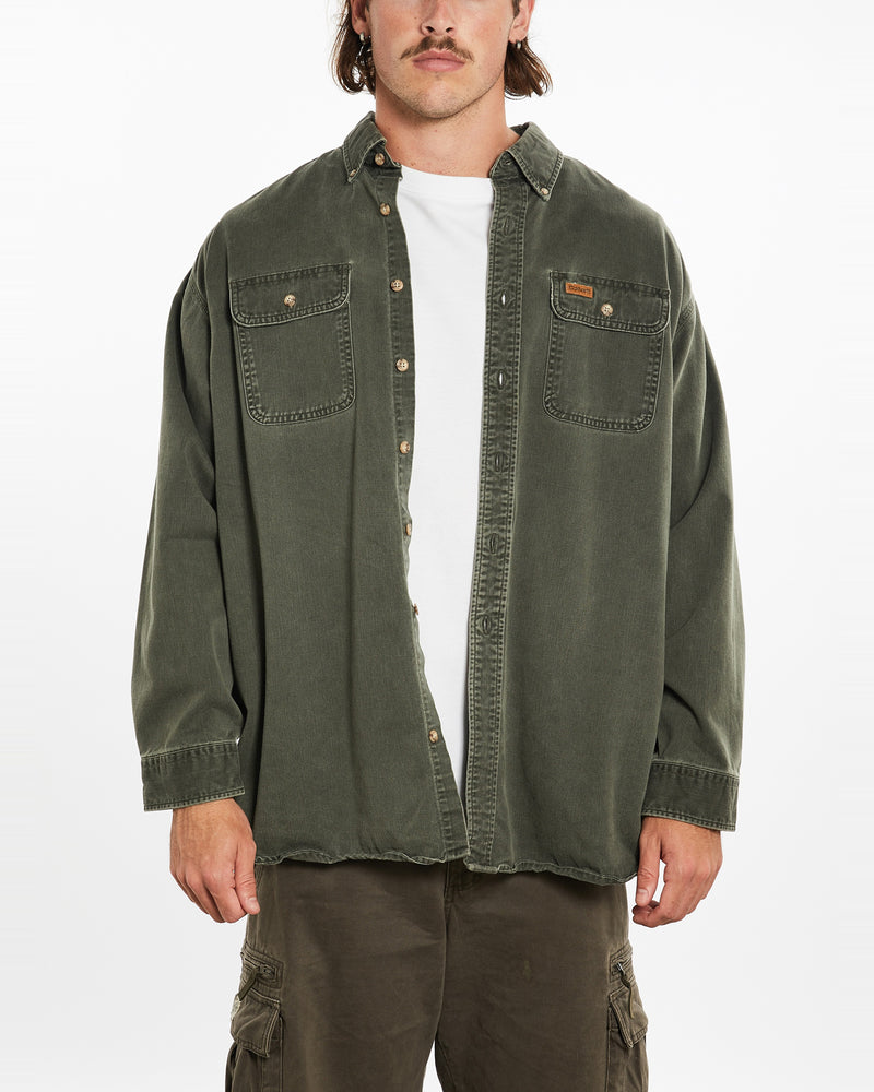 Vintage Carhartt Denim Button Up <br>XXL , The Real Deal , newtown, sydney, australia, thrift store, opshop, preloved, secondhand, sustainable, retro, antique, 70s, 80s, 90s, 2000s, 00s, fashion, clothing, streetwear, trendy, garment, style, boutique, store, shop, archive, sale, cheap, best, top