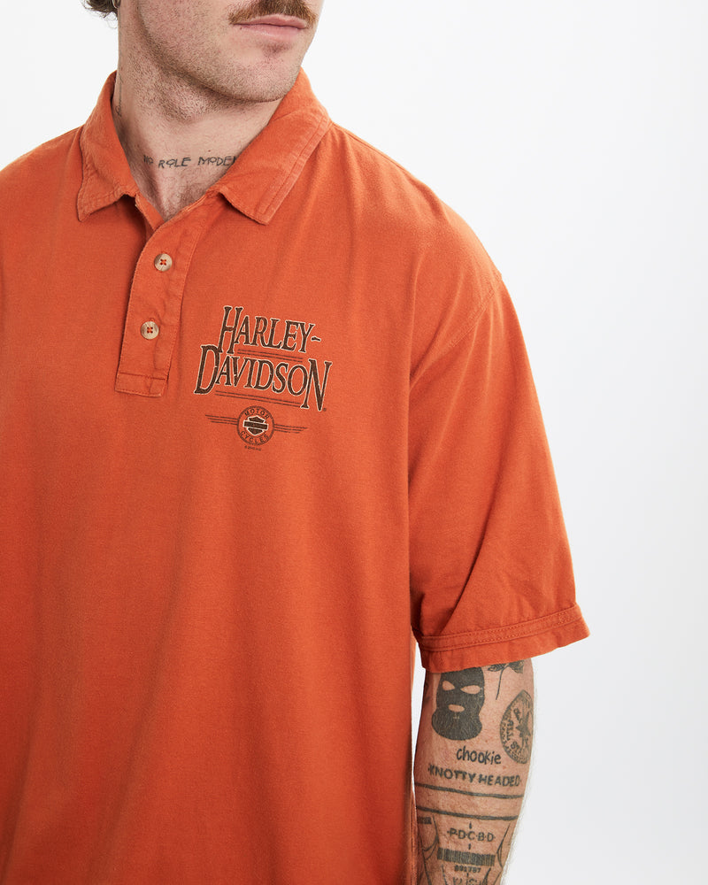 Vintage Harley Davidson Polo Shirt <br>L , The Real Deal , newtown, sydney, australia, thrift store, opshop, preloved, secondhand, sustainable, retro, antique, 70s, 80s, 90s, 2000s, 00s, fashion, clothing, streetwear, trendy, garment, style, boutique, store, shop, archive, sale, cheap, best, top