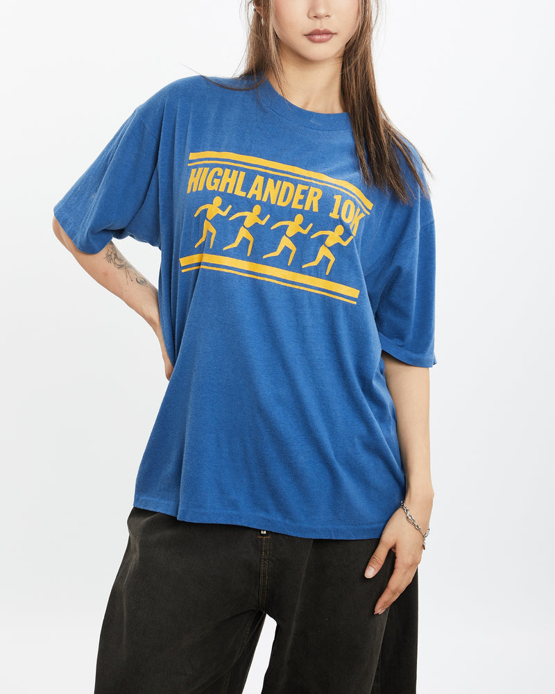 Vintage 80s Highlander 10K Marathon Tee <br>S , The Real Deal , newtown, sydney, australia, thrift store, opshop, preloved, secondhand, sustainable, retro, antique, 70s, 80s, 90s, 2000s, 00s, fashion, clothing, streetwear, trendy, garment, style, boutique, store, shop, archive, sale, cheap, best, top
