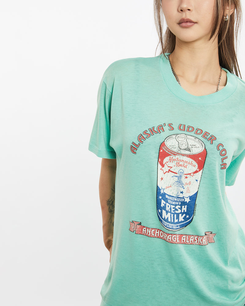 Vintage 80s Alaska's Udder Cola 'Fresh Milk' Tee <br>S , The Real Deal , newtown, sydney, australia, thrift store, opshop, preloved, secondhand, sustainable, retro, antique, 70s, 80s, 90s, 2000s, 00s, fashion, clothing, streetwear, trendy, garment, style, boutique, store, shop, archive, sale, cheap, best, top