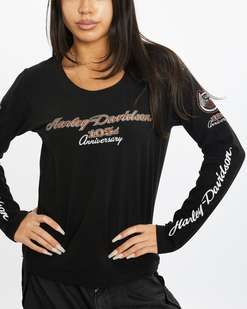 Vintage Harley Davidson Long Sleeve Tee <br>S , The Real Deal , newtown, sydney, australia, thrift store, opshop, preloved, secondhand, sustainable, retro, antique, 70s, 80s, 90s, 2000s, 00s, fashion, clothing, streetwear, trendy, garment, style, boutique, store, shop, archive, sale, cheap, best, top