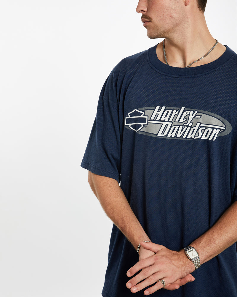 Vintage Harley Davidson Mesh Tee <br>XL , The Real Deal , newtown, sydney, australia, thrift store, opshop, preloved, secondhand, sustainable, retro, antique, 70s, 80s, 90s, 2000s, 00s, fashion, clothing, streetwear, trendy, garment, style, boutique, store, shop, archive, sale, cheap, best, top