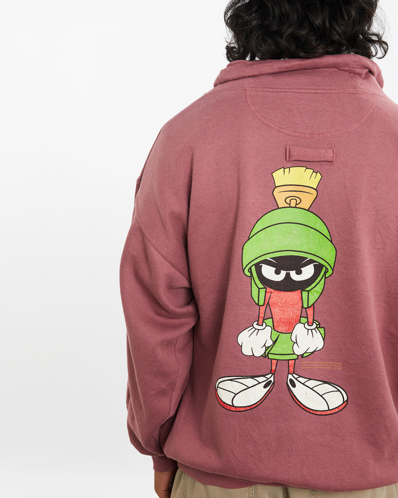 Vintage Looney Tunes Marvin the Martian Quarter Zip Sweatshirt <br>L