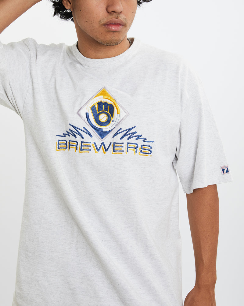 Vintage 90s MLB Milwaukee Brewers Tee <br>XL , The Real Deal , newtown, sydney, australia, thrift store, opshop, preloved, secondhand, sustainable, retro, antique, 70s, 80s, 90s, 2000s, 00s, fashion, clothing, streetwear, trendy, garment, style, boutique, store, shop, archive, sale, cheap, best, top