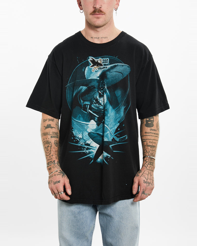 Vintage 90s NHL San Jose Sharks Tee <br>L , The Real Deal , newtown, sydney, australia, thrift store, opshop, preloved, secondhand, sustainable, retro, antique, 70s, 80s, 90s, 2000s, 00s, fashion, clothing, streetwear, trendy, garment, style, boutique, store, shop, archive, sale, cheap, best, top