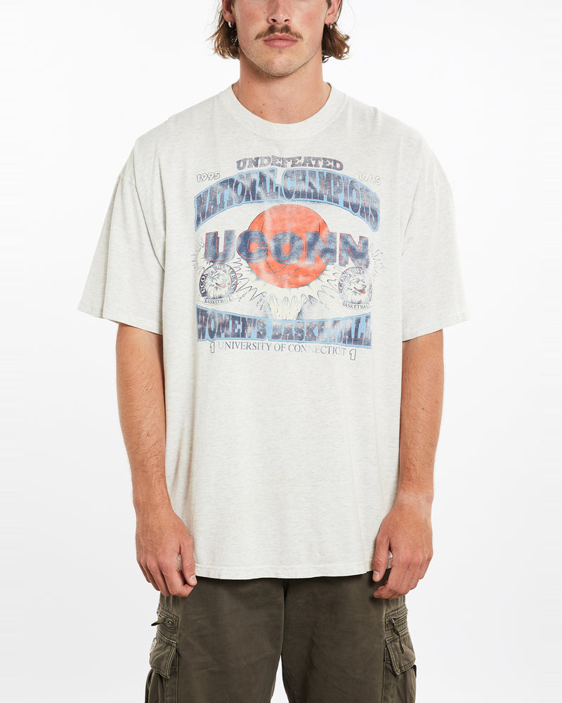 Vintage 1995 University Of Connecticut Basketball Tee <br>XXL , The Real Deal , newtown, sydney, australia, thrift store, opshop, preloved, secondhand, sustainable, retro, antique, 70s, 80s, 90s, 2000s, 00s, fashion, clothing, streetwear, trendy, garment, style, boutique, store, shop, archive, sale, cheap, best, top