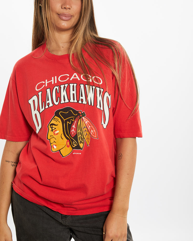Vintage 1988 NHL Chicago Blackhawks Tee <br>M , The Real Deal , newtown, sydney, australia, thrift store, opshop, preloved, secondhand, sustainable, retro, antique, 70s, 80s, 90s, 2000s, 00s, fashion, clothing, streetwear, trendy, garment, style, boutique, store, shop, archive, sale, cheap, best, top