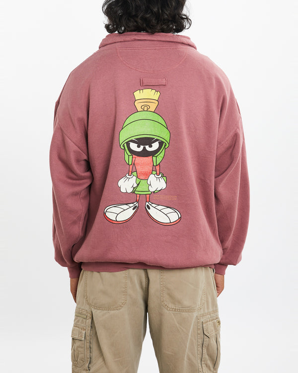 Vintage Looney Tunes Marvin the Martian Quarter Zip Sweatshirt <br>L
