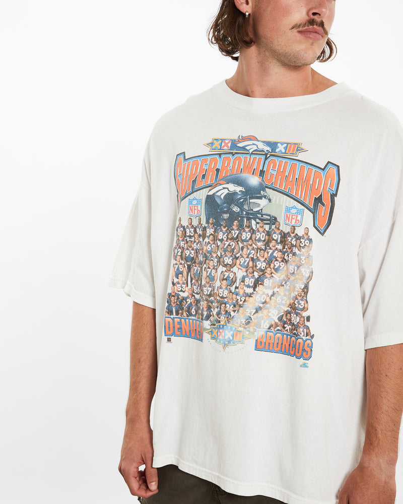 Vintage NFL Denver Broncos Super Bowl Tee <br>XXL , The Real Deal , newtown, sydney, australia, thrift store, opshop, preloved, secondhand, sustainable, retro, antique, 70s, 80s, 90s, 2000s, 00s, fashion, clothing, streetwear, trendy, garment, style, boutique, store, shop, archive, sale, cheap, best, top
