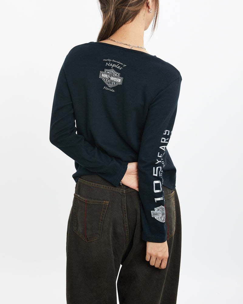 Vintage Harley Davidson Long Sleeve Tee <br>S , The Real Deal , newtown, sydney, australia, thrift store, opshop, preloved, secondhand, sustainable, retro, antique, 70s, 80s, 90s, 2000s, 00s, fashion, clothing, streetwear, trendy, garment, style, boutique, store, shop, archive, sale, cheap, best, top
