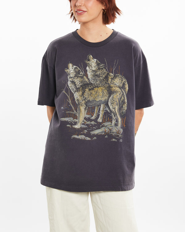 Vintage 1996 Wolf Wildlife Tee <br>M , The Real Deal , newtown, sydney, australia, thrift store, opshop, preloved, secondhand, sustainable, retro, antique, 70s, 80s, 90s, 2000s, 00s, fashion, clothing, streetwear, trendy, garment, style, boutique, store, shop, archive, sale, cheap, best, top