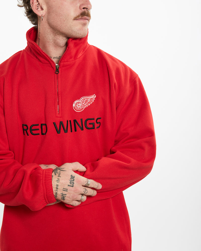 Detroit Red Wing Quarter Zip Sweatshirt <br>XL , The Real Deal , newtown, sydney, australia, thrift store, opshop, preloved, secondhand, sustainable, retro, antique, 70s, 80s, 90s, 2000s, 00s, fashion, clothing, streetwear, trendy, garment, style, boutique, store, shop, archive, sale, cheap, best, top