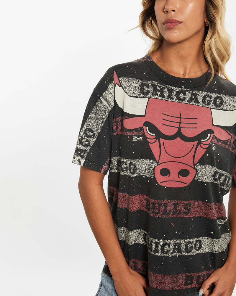 Vintage 90s NBA Chicago Bulls All Over Print Tee <br>XS , The Real Deal , newtown, sydney, australia, thrift store, opshop, preloved, secondhand, sustainable, retro, antique, 70s, 80s, 90s, 2000s, 00s, fashion, clothing, streetwear, trendy, garment, style, boutique, store, shop, archive, sale, cheap, best, top