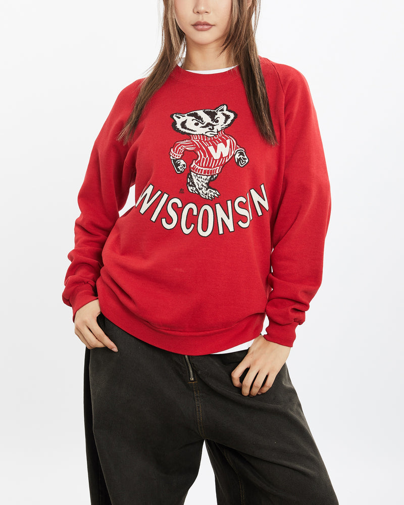 Vintage 1987 NCAA Wisconsin Badgers Sweatshirt <br>S , The Real Deal , newtown, sydney, australia, thrift store, opshop, preloved, secondhand, sustainable, retro, antique, 70s, 80s, 90s, 2000s, 00s, fashion, clothing, streetwear, trendy, garment, style, boutique, store, shop, archive, sale, cheap, best, top