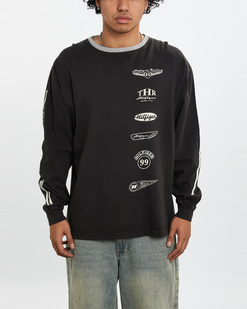 Vintage 90s Tommy Hilfiger Racing Long Sleeve Tee <br>L , The Real Deal , newtown, sydney, australia, thrift store, opshop, preloved, secondhand, sustainable, retro, antique, 70s, 80s, 90s, 2000s, 00s, fashion, clothing, streetwear, trendy, garment, style, boutique, store, shop, archive, sale, cheap, best, top