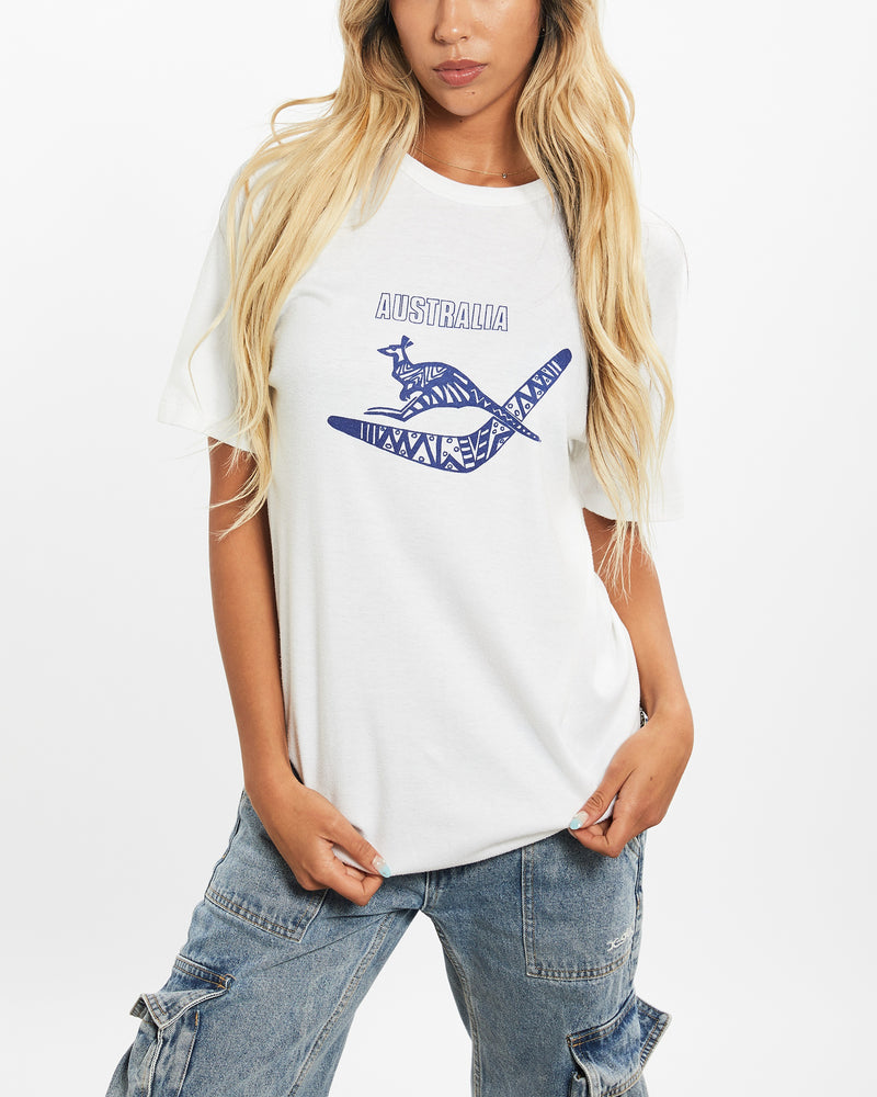 Vintage 70s Indigenous Australia Tee <br>XS , The Real Deal , newtown, sydney, australia, thrift store, opshop, preloved, secondhand, sustainable, retro, antique, 70s, 80s, 90s, 2000s, 00s, fashion, clothing, streetwear, trendy, garment, style, boutique, store, shop, archive, sale, cheap, best, top