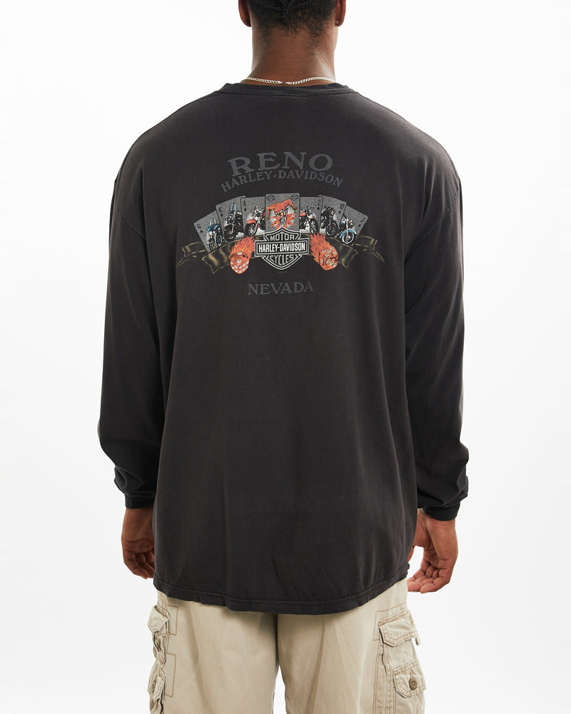 Vintage Harley Davidson Long Sleeve Tee <br>XL , The Real Deal , newtown, sydney, australia, thrift store, opshop, preloved, secondhand, sustainable, retro, antique, 70s, 80s, 90s, 2000s, 00s, fashion, clothing, streetwear, trendy, garment, style, boutique, store, shop, archive, sale, cheap, best, top