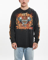 Harley Davidson Long Sleeve Tee <br>L , The Real Deal , newtown, sydney, australia, thrift store, opshop, preloved, secondhand, sustainable, retro, antique, 70s, 80s, 90s, 2000s, 00s, fashion, clothing, streetwear, trendy, garment, style, boutique, store, shop, archive, sale, cheap, best, top