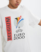 Vintage Belgium UEFA Tee <br>L , The Real Deal , newtown, sydney, australia, thrift store, opshop, preloved, secondhand, sustainable, retro, antique, 70s, 80s, 90s, 2000s, 00s, fashion, clothing, streetwear, trendy, garment, style, boutique, store, shop, archive, sale, cheap, best, top