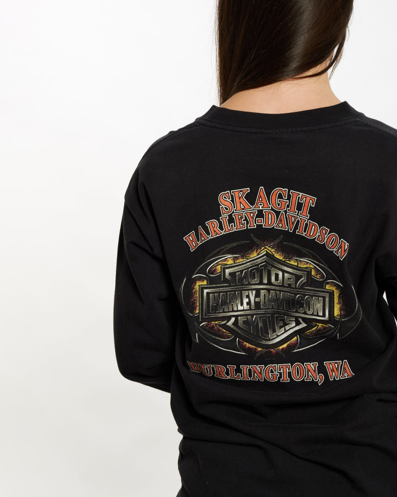 Vintage Harley Davidson Long Sleeve Tee <br>S , The Real Deal , newtown, sydney, australia, thrift store, opshop, preloved, secondhand, sustainable, retro, antique, 70s, 80s, 90s, 2000s, 00s, fashion, clothing, streetwear, trendy, garment, style, boutique, store, shop, archive, sale, cheap, best, top