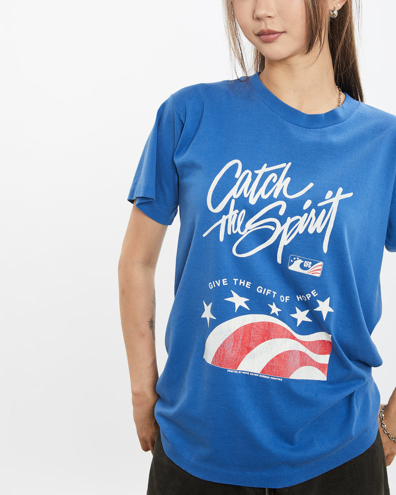 Vintage 80s 'Catch The Spirit' Tee <br>S , The Real Deal , newtown, sydney, australia, thrift store, opshop, preloved, secondhand, sustainable, retro, antique, 70s, 80s, 90s, 2000s, 00s, fashion, clothing, streetwear, trendy, garment, style, boutique, store, shop, archive, sale, cheap, best, top