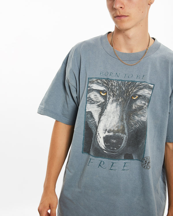 1996 Born To Be Free' Wolf Wildlife Tee <br>L