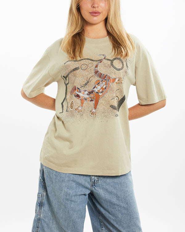 Vintage 90s Tjapukai Aboriginal Art Tee <br>M , The Real Deal , newtown, sydney, australia, thrift store, opshop, preloved, secondhand, sustainable, retro, antique, 70s, 80s, 90s, 2000s, 00s, fashion, clothing, streetwear, trendy, garment, style, boutique, store, shop, archive, sale, cheap, best, top