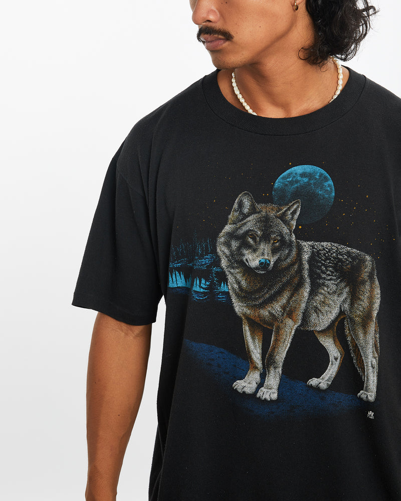 Vintage Wolf Wildlife Tee <br>L , The Real Deal , newtown, sydney, australia, thrift store, opshop, preloved, secondhand, sustainable, retro, antique, 70s, 80s, 90s, 2000s, 00s, fashion, clothing, streetwear, trendy, garment, style, boutique, store, shop, archive, sale, cheap, best, top