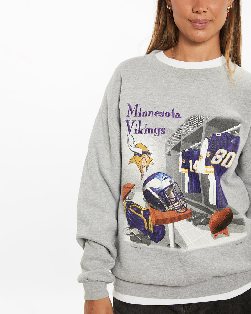 Vintage 1998 Minnesota Vikings Sweatshirt <br>M , The Real Deal , newtown, sydney, australia, thrift store, opshop, preloved, secondhand, sustainable, retro, antique, 70s, 80s, 90s, 2000s, 00s, fashion, clothing, streetwear, trendy, garment, style, boutique, store, shop, archive, sale, cheap, best, top