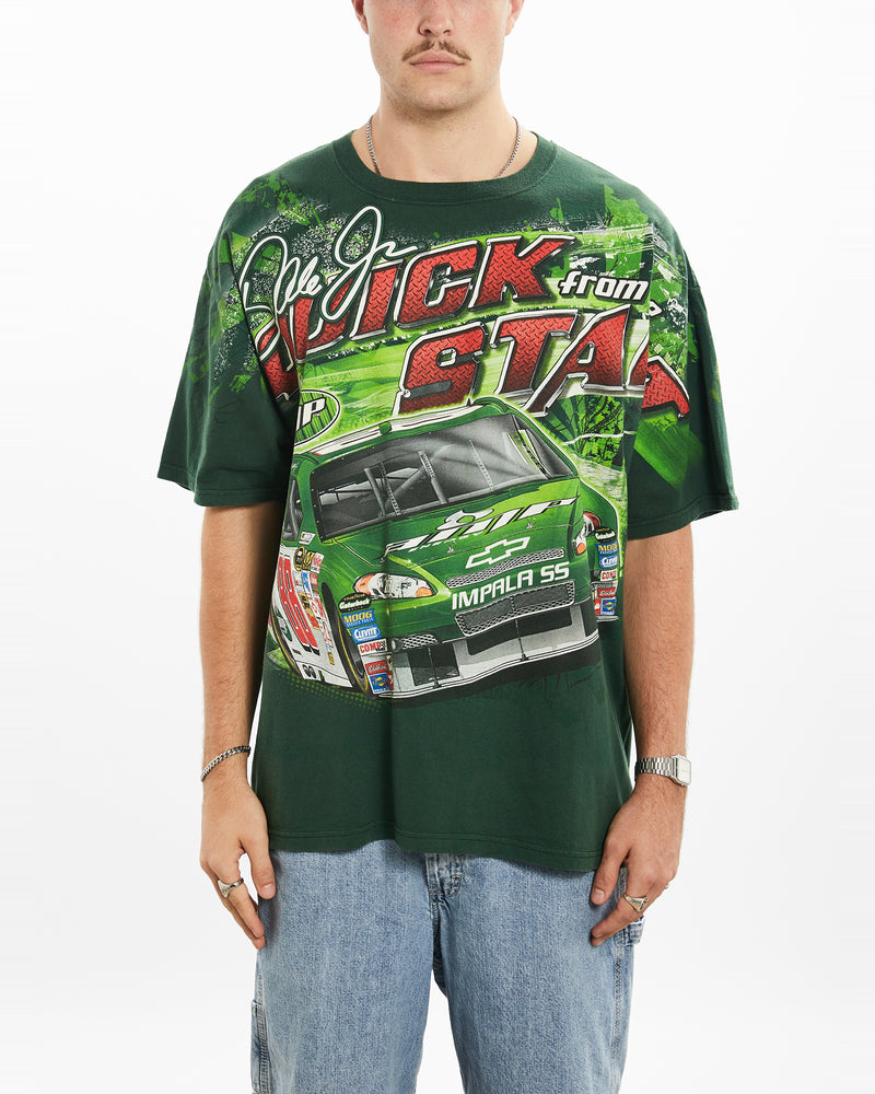 Vintage NASCAR All Over Print Tee <br>XL , The Real Deal , newtown, sydney, australia, thrift store, opshop, preloved, secondhand, sustainable, retro, antique, 70s, 80s, 90s, 2000s, 00s, fashion, clothing, streetwear, trendy, garment, style, boutique, store, shop, archive, sale, cheap, best, top