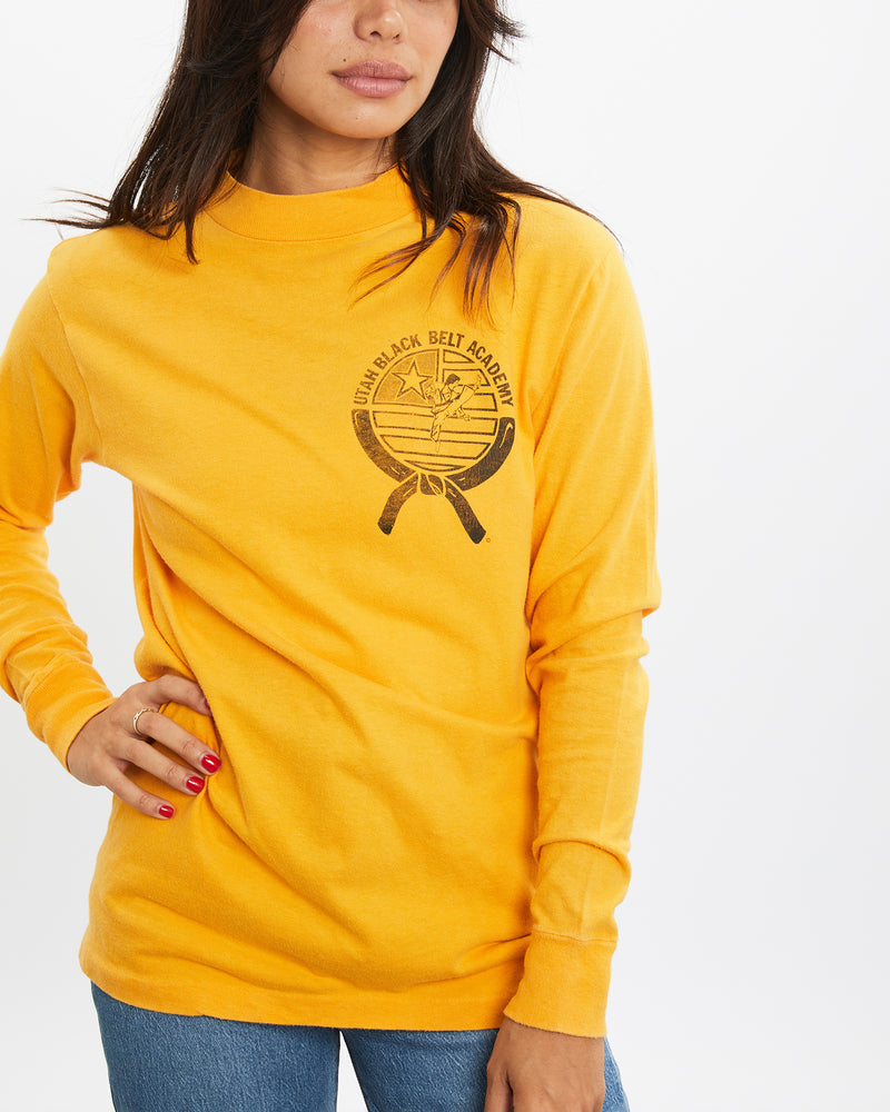 Vintage 90s Utah Black Belt Academy Long Sleeve Tee <br>XS , The Real Deal , newtown, sydney, australia, thrift store, opshop, preloved, secondhand, sustainable, retro, antique, 70s, 80s, 90s, 2000s, 00s, fashion, clothing, streetwear, trendy, garment, style, boutique, store, shop, archive, sale, cheap, best, top
