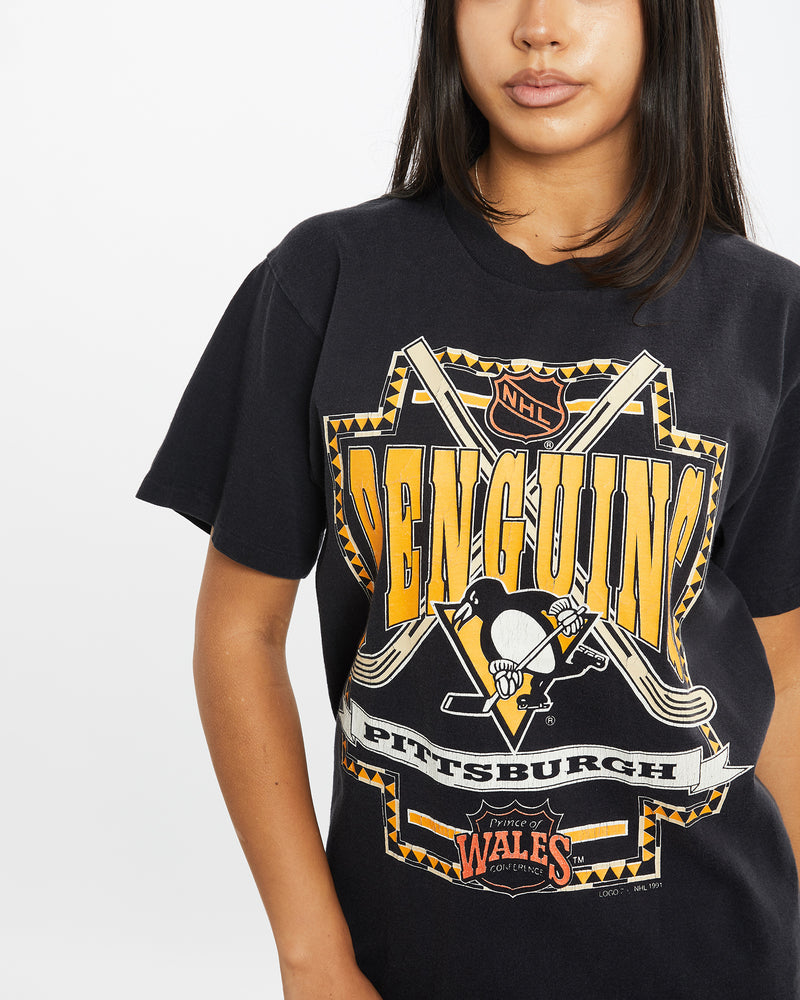 Vintage 1991 NHL Pittsburgh Penguins Tee <br>S , The Real Deal , newtown, sydney, australia, thrift store, opshop, preloved, secondhand, sustainable, retro, antique, 70s, 80s, 90s, 2000s, 00s, fashion, clothing, streetwear, trendy, garment, style, boutique, store, shop, archive, sale, cheap, best, top