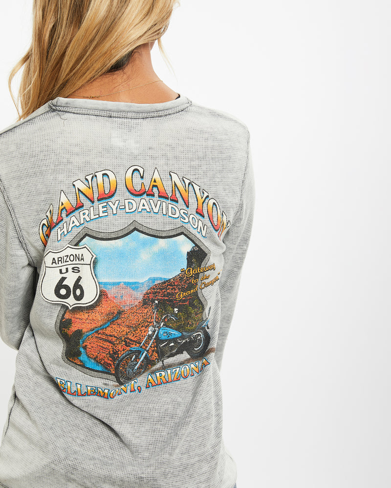 Vintage Harley Davidson Long Sleeve Thermal Tee <br>XS , The Real Deal , newtown, sydney, australia, thrift store, opshop, preloved, secondhand, sustainable, retro, antique, 70s, 80s, 90s, 2000s, 00s, fashion, clothing, streetwear, trendy, garment, style, boutique, store, shop, archive, sale, cheap, best, top