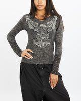 Vintage Harley Davidson Long Sleeve Tee <br>S , The Real Deal , newtown, sydney, australia, thrift store, opshop, preloved, secondhand, sustainable, retro, antique, 70s, 80s, 90s, 2000s, 00s, fashion, clothing, streetwear, trendy, garment, style, boutique, store, shop, archive, sale, cheap, best, top