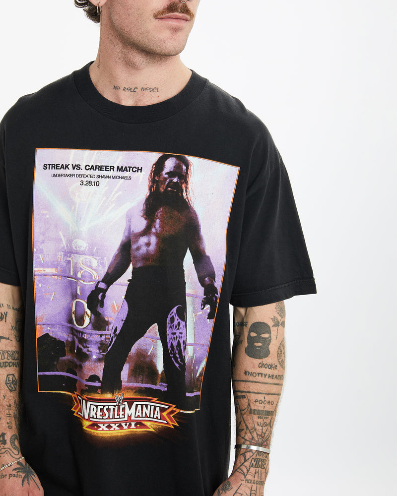 Vintage WWE Wrestlemania Undertaker Wrestling Tee <br>L , The Real Deal , newtown, sydney, australia, thrift store, opshop, preloved, secondhand, sustainable, retro, antique, 70s, 80s, 90s, 2000s, 00s, fashion, clothing, streetwear, trendy, garment, style, boutique, store, shop, archive, sale, cheap, best, top