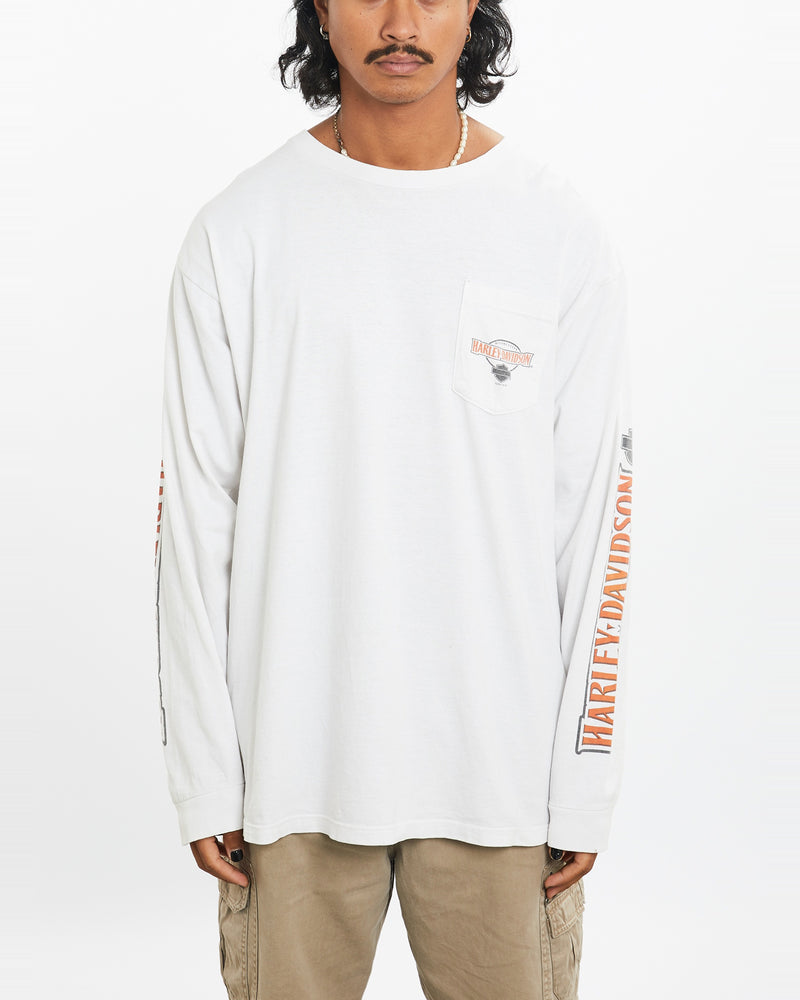 Vintage Harley Davidson Long Sleeve Tee <br>XL , The Real Deal , newtown, sydney, australia, thrift store, opshop, preloved, secondhand, sustainable, retro, antique, 70s, 80s, 90s, 2000s, 00s, fashion, clothing, streetwear, trendy, garment, style, boutique, store, shop, archive, sale, cheap, best, top